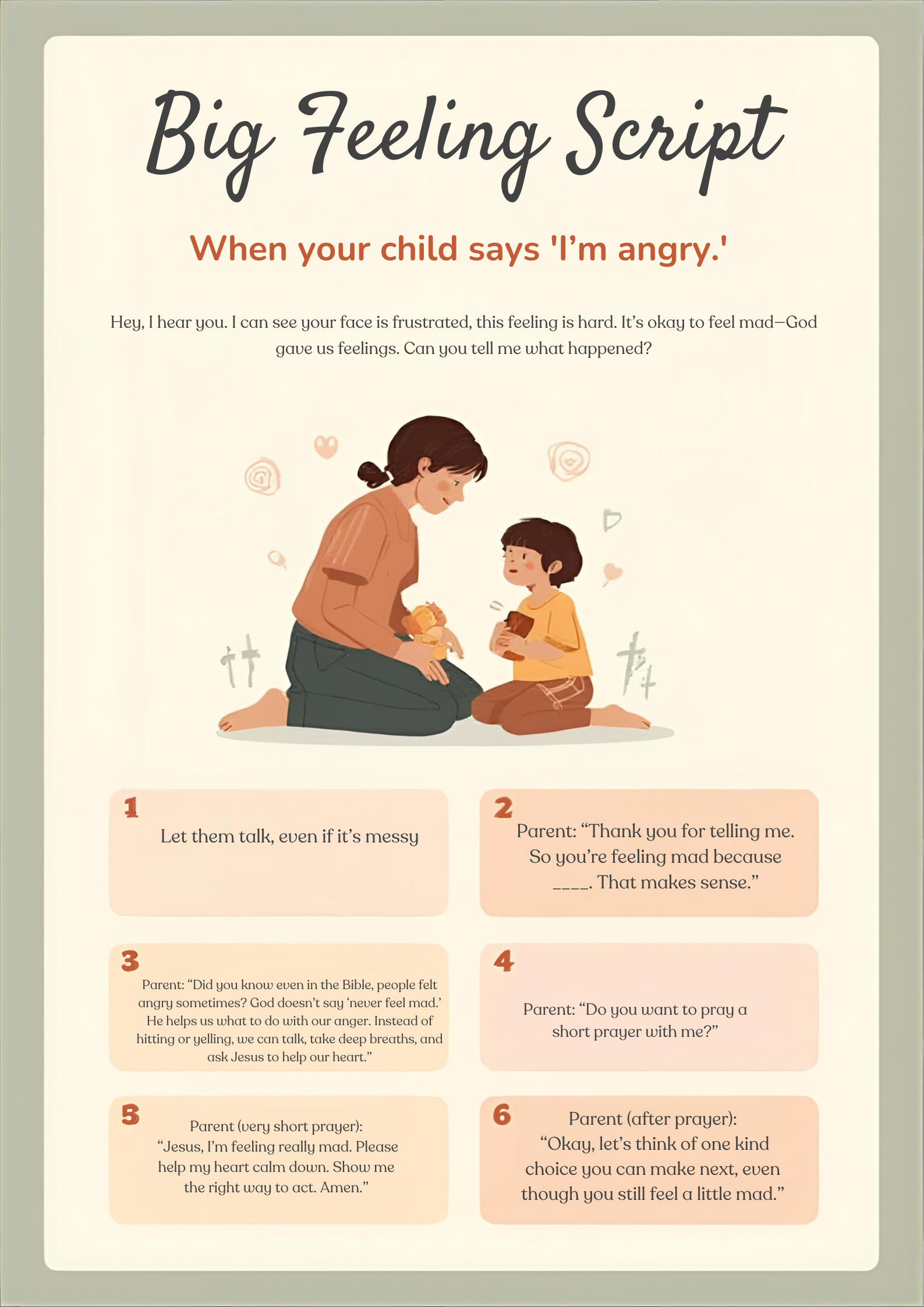 Big Feeling Script - when your child says I'm angry