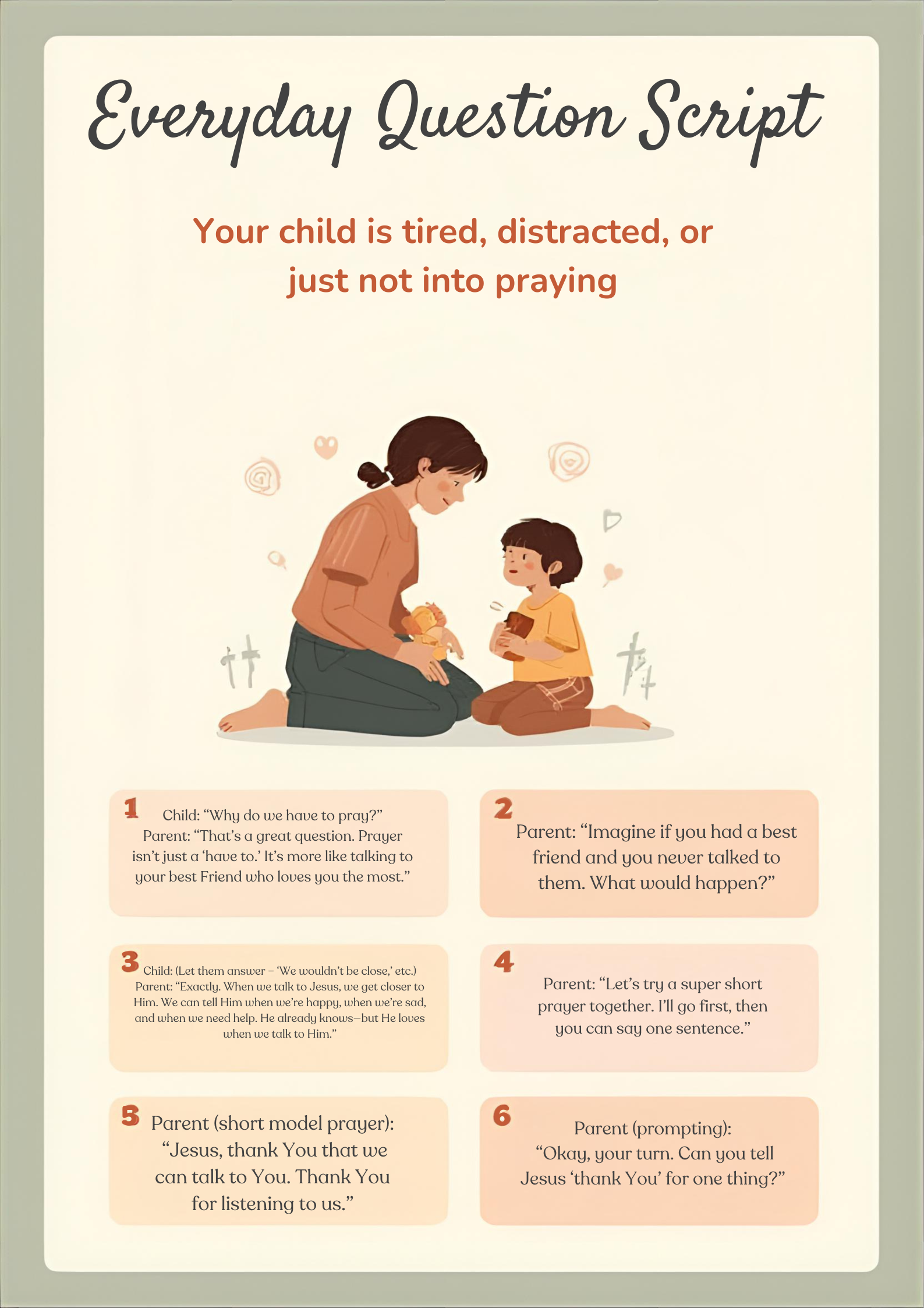 Everyday Question Script - when your child is tired or not into praying